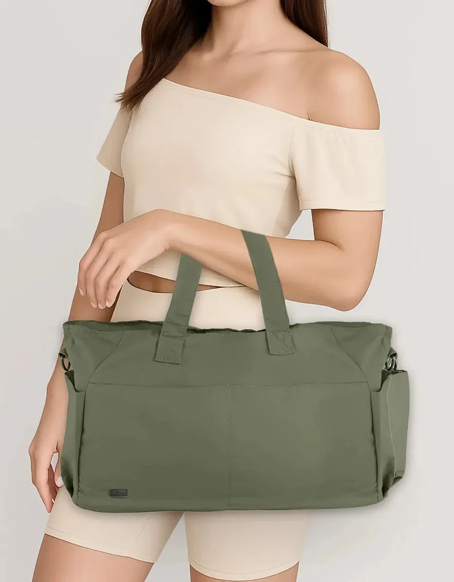 Bolsa Feminina De Ombro Grande Academia Yoga Viagem Passeio Cor Verde