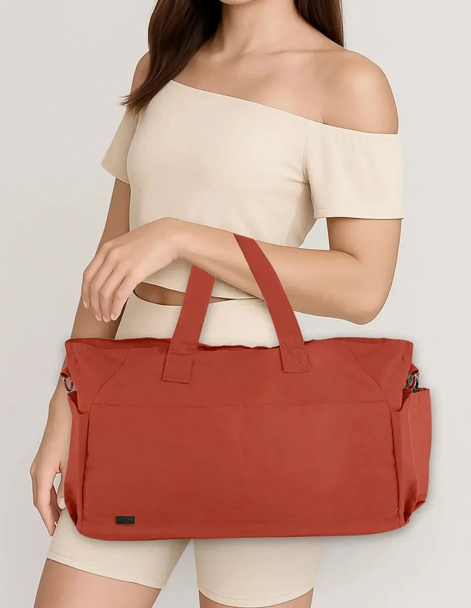 Bolsa Feminina De Ombro Grande Academia Yoga Viagem Passeio Cor Vermelho