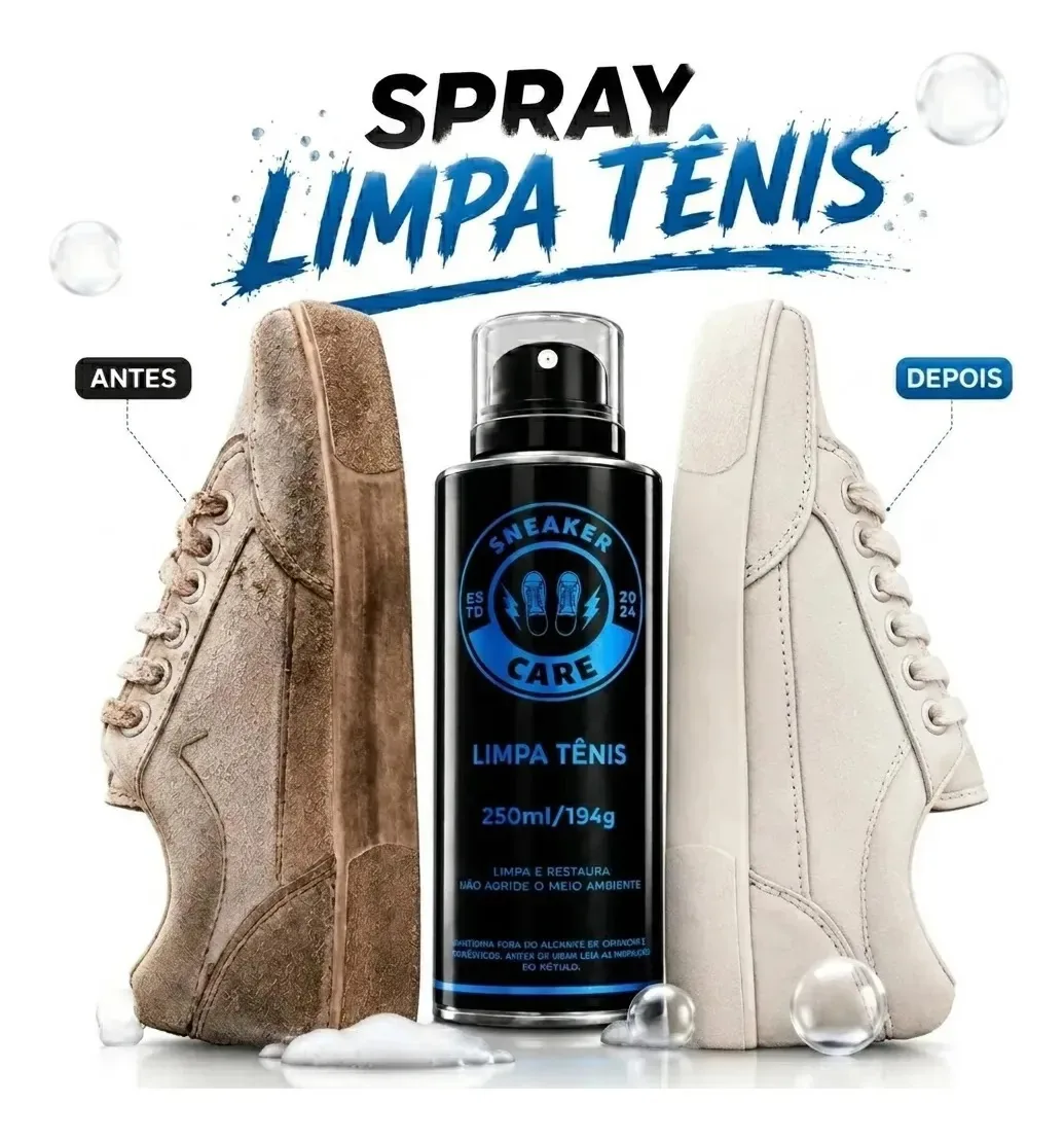Limpa Tênis Espuma Mágica Limpeza Rápida E Profunda