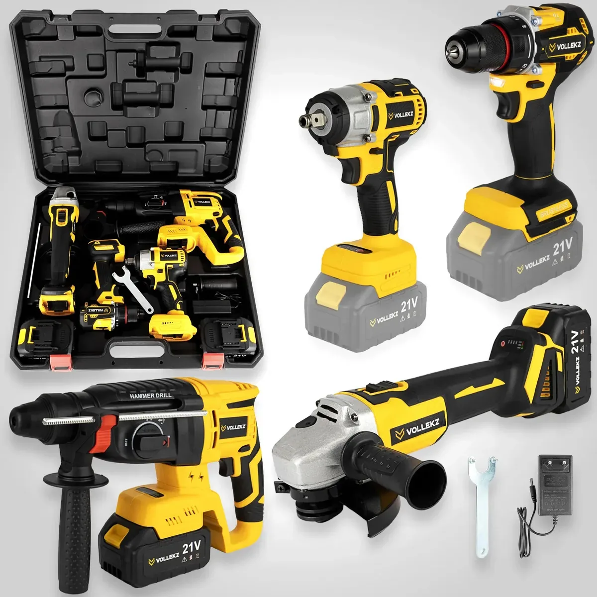 Kit Ferramentas 4 Em 1 Profissional 21v Vollekz
