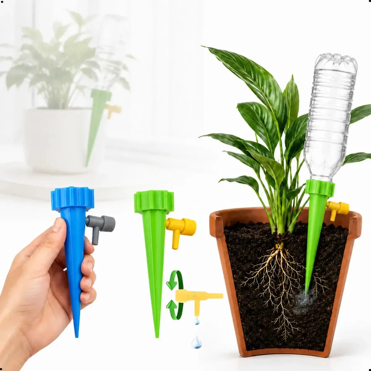 Gotejadores Irrigador Acoplável Garrafa Pet Planta Kit C/ 30 Verde