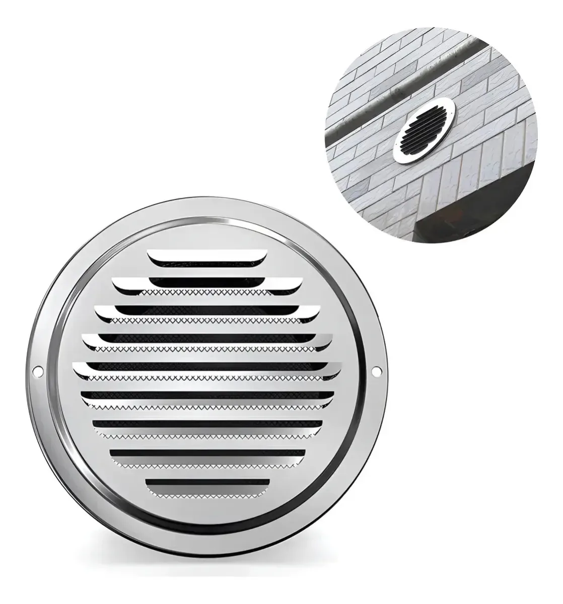 Grade Grelha De Ventilação Acabamento Em Inox Com Tela 100mm Inox