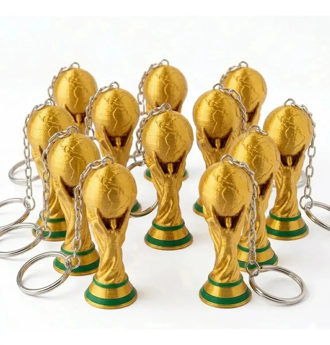 Kit 10 Chaveiros Taça Copa Do Mundo - Futebol Presente Troféu Dourada Miniatura