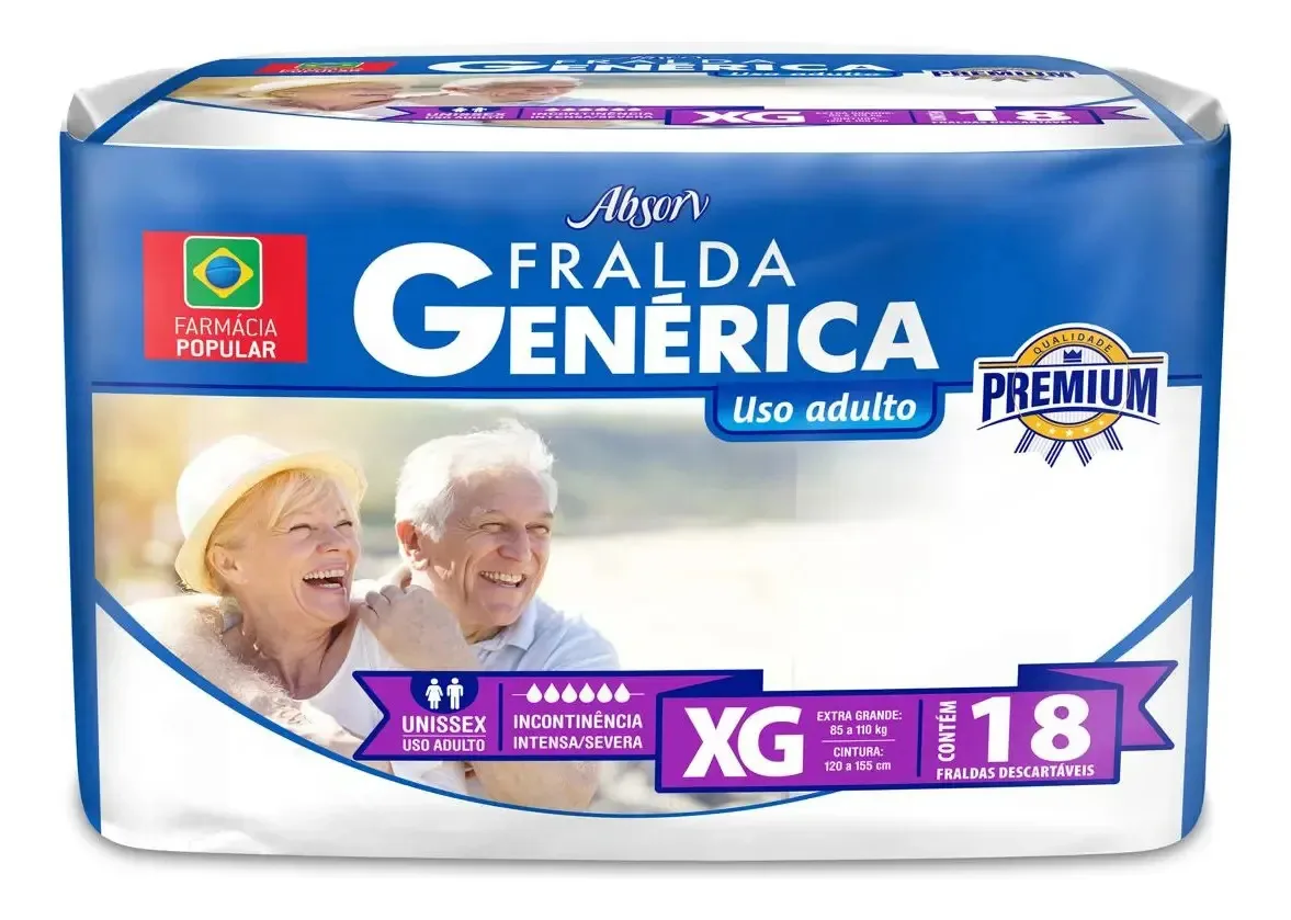 Fraldas para adultos descartáveis Kairos 78987732303665 Extra grande x 20 u