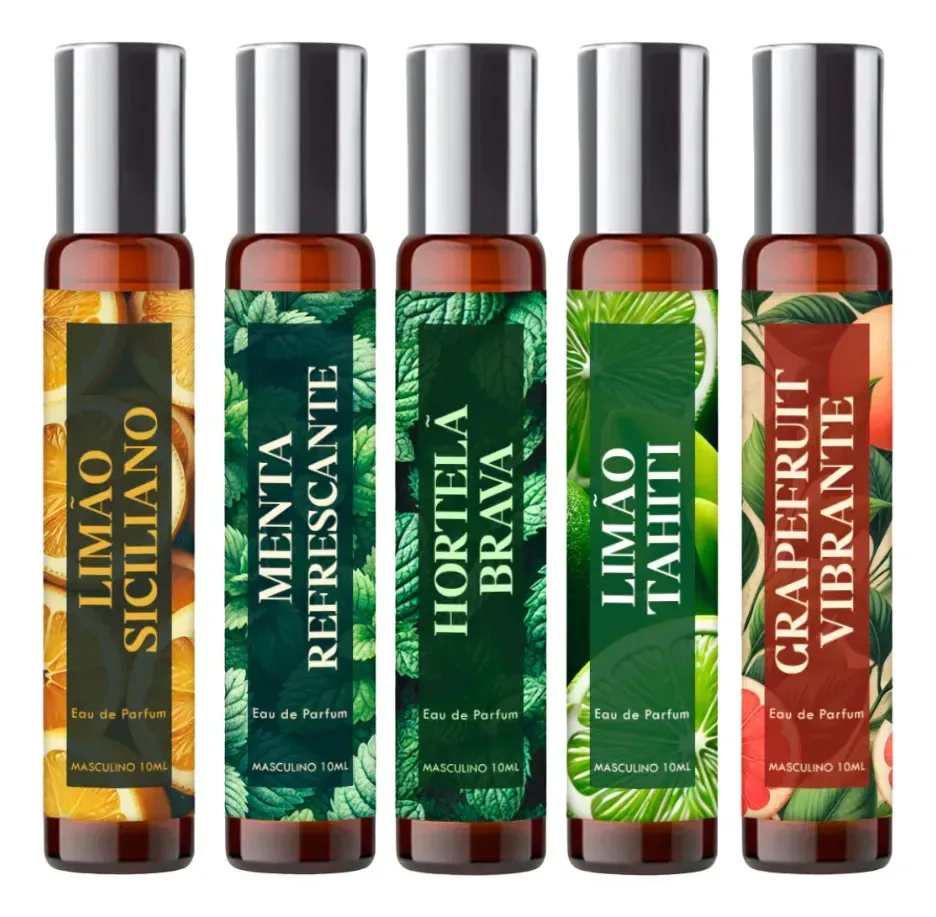 5 Perfumes Masculinos Frescos Energéticos 10ml Spray