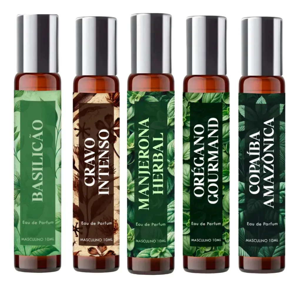 5 Perfumes Masculinos Especiados Exóticos 10ml Spray