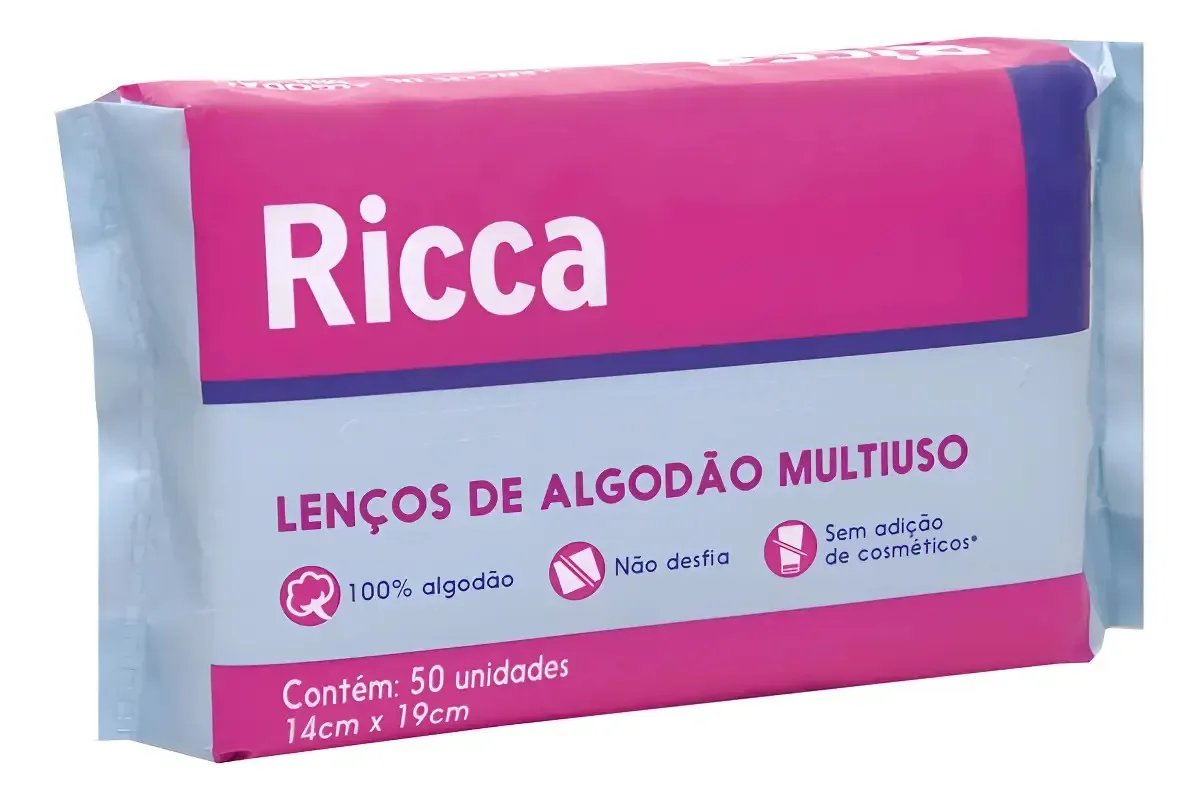 Kit Com 2 Lenços De Algodão Multiuso Ricca Branco