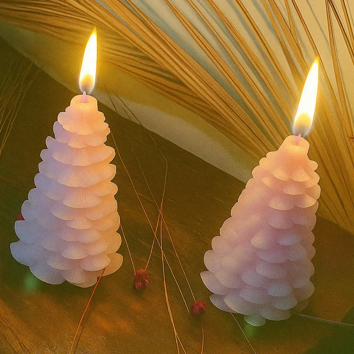 Vela Pinheiro Lembrancinhas Decoração Eventos Alta Qualidade Cor Rosa Pinheiro Natal