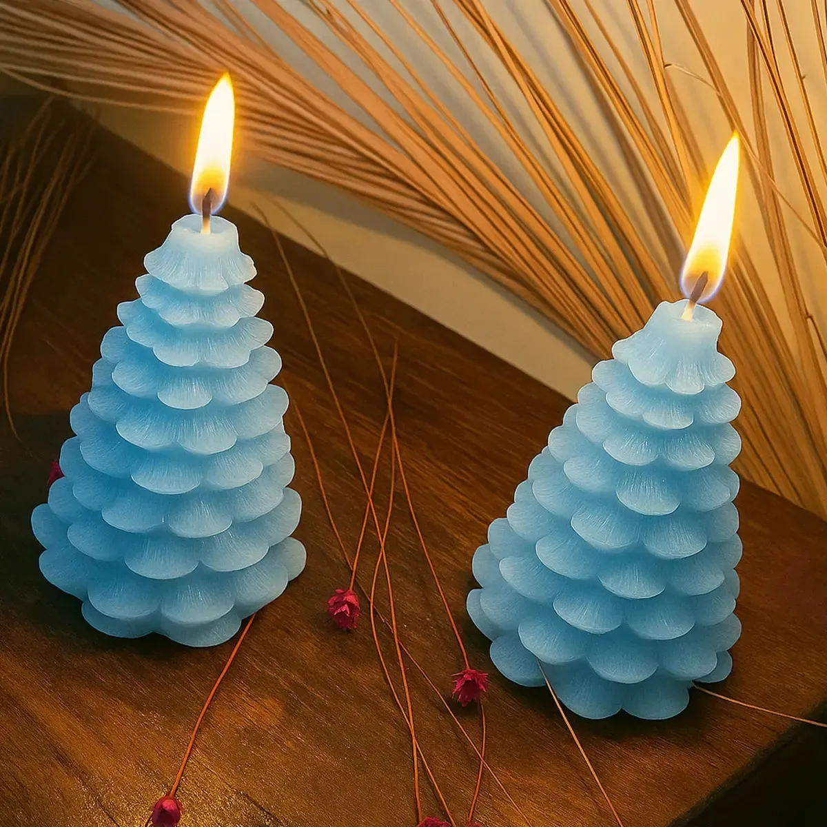 Vela Pinheiro Capim Limão Lembrancinhas Decoração Premium Cor Azul-celeste