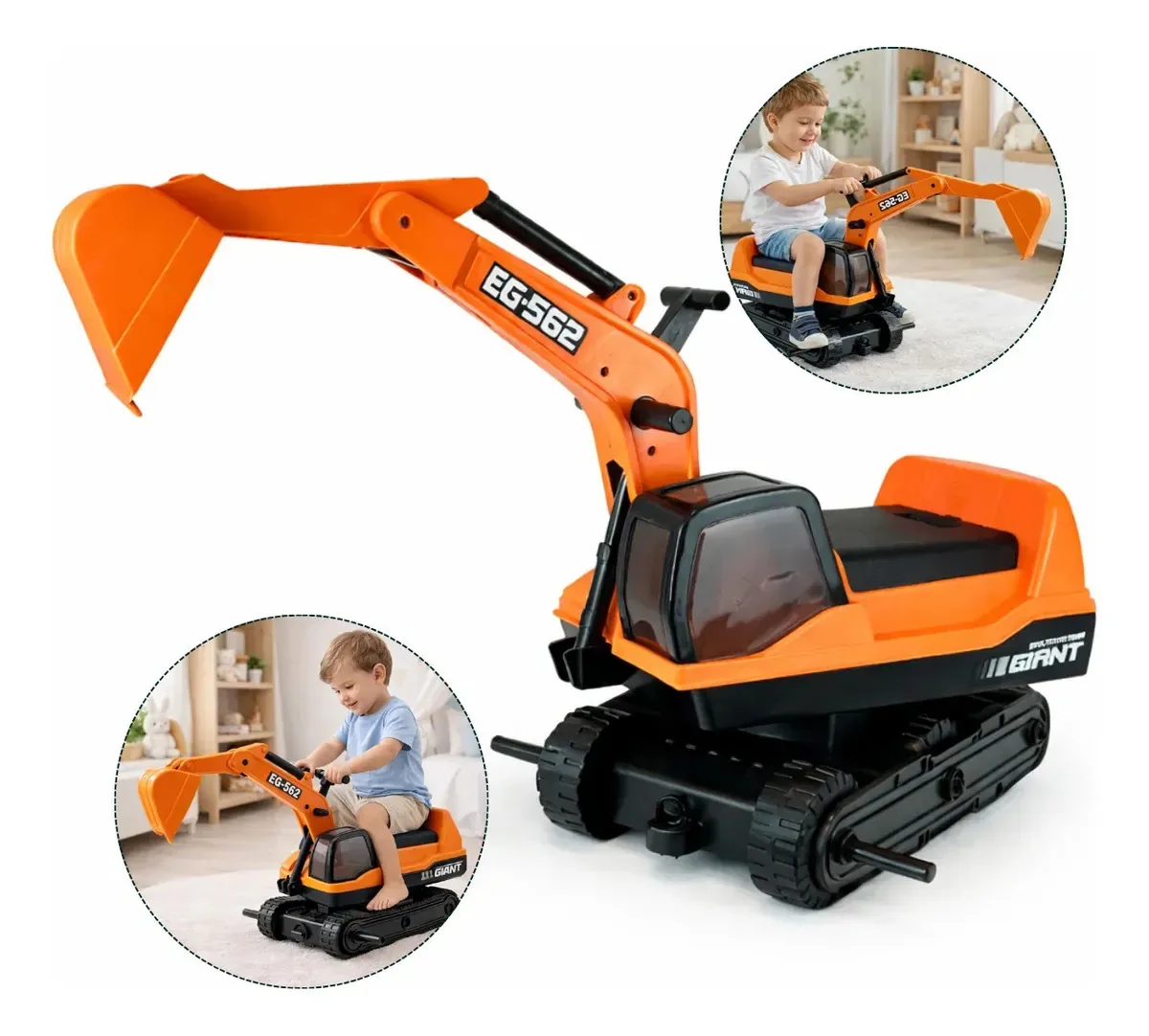 Escavadeira Trator Infantil Gigante Com Pedal Totoka - Gogu Baby
