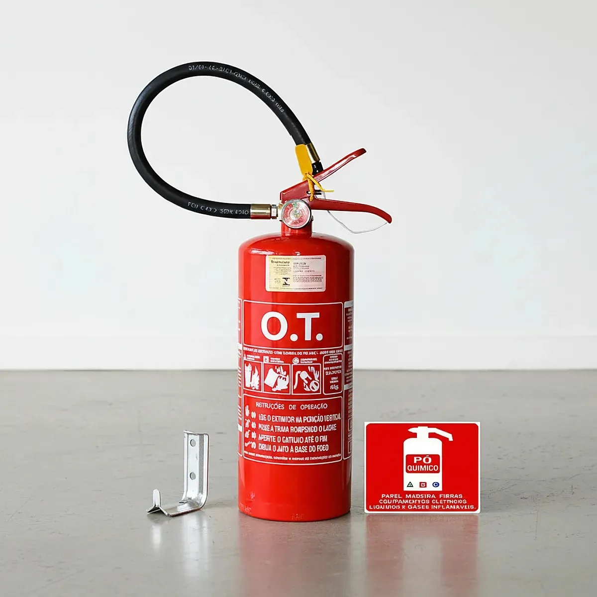 Pqs Abc 6kg O.t + Suporte + Placa + Extintor
