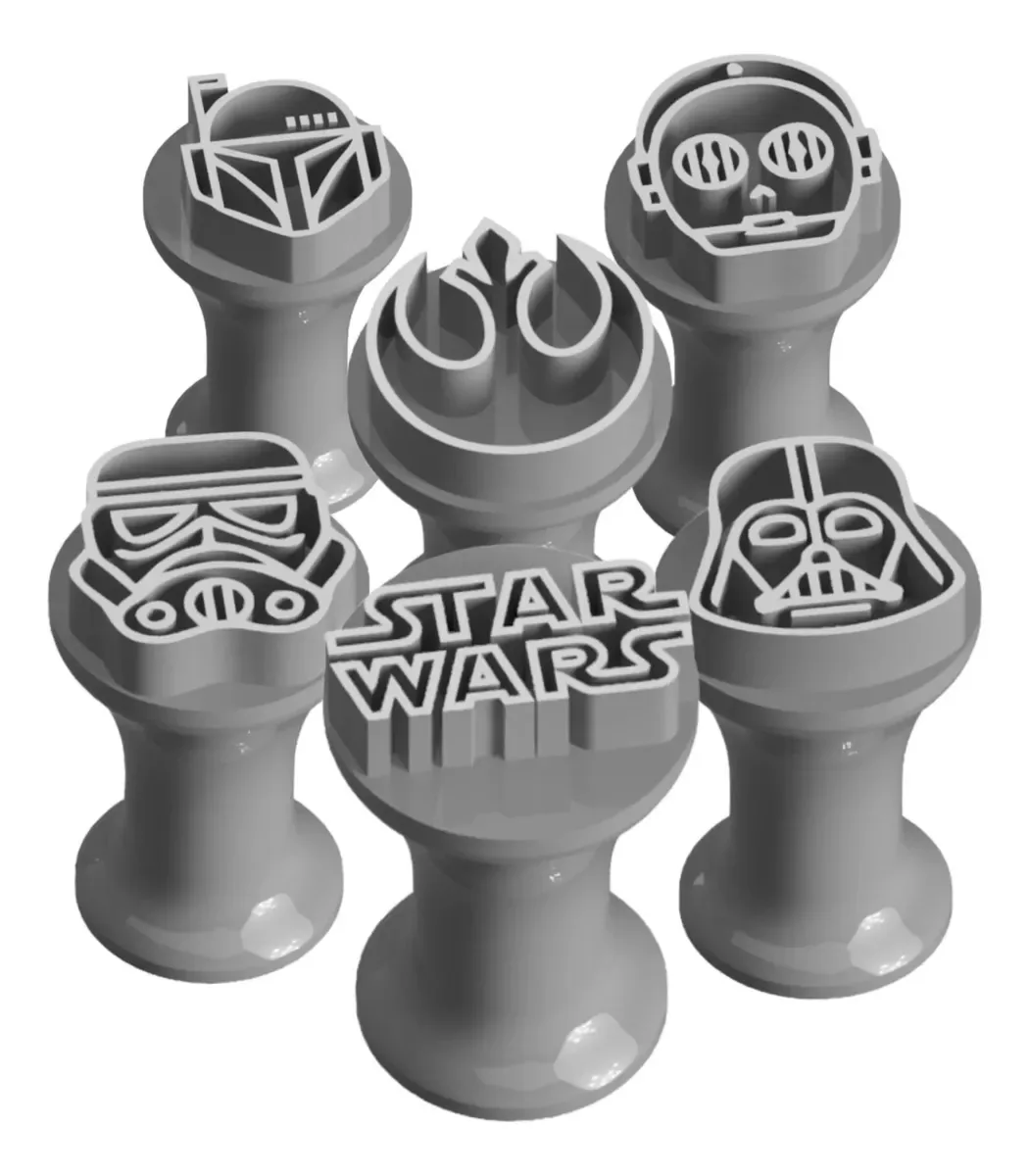 Carimbo Para Doces E Brigadeiro Compativel Star Wars 6 Peças
