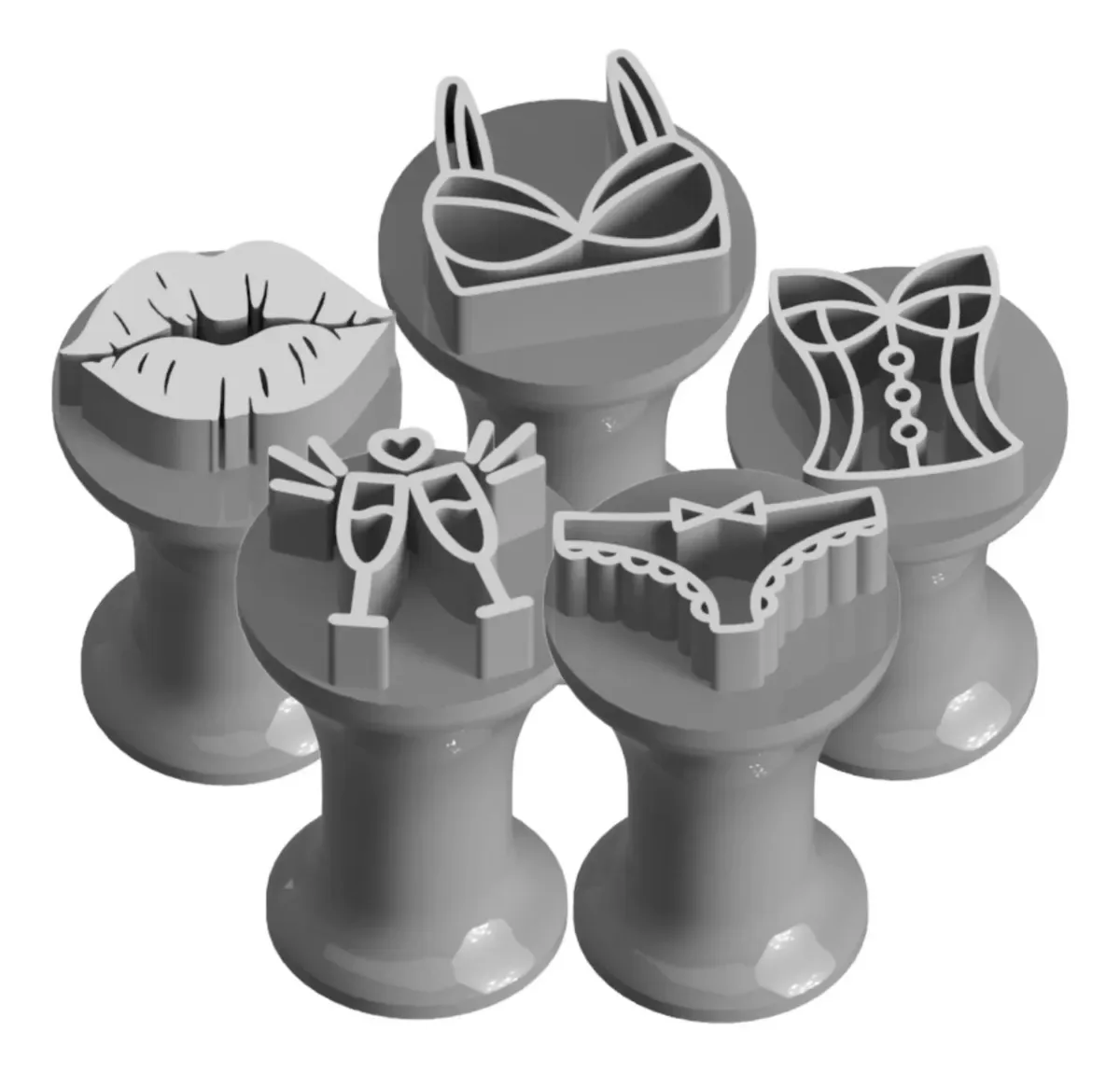 Carimbo Para Doces E Brigadeiro Cha De Lingerie 5 Peças