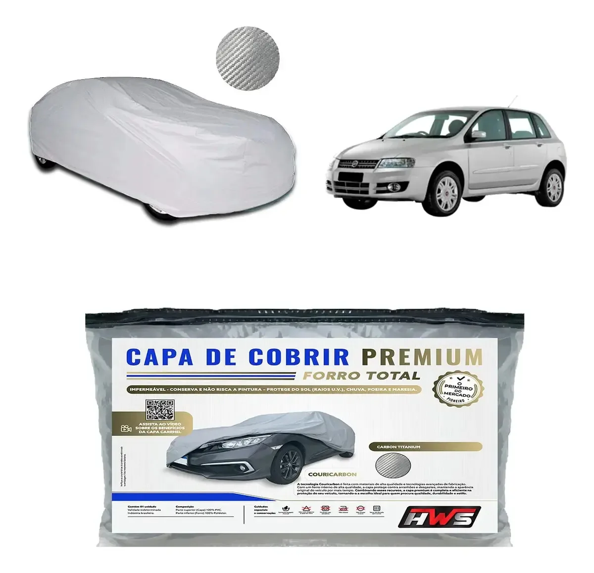 Capa Cobrir Stilo Couricarbon Impermeável Forrada Sol Chuva Titanium