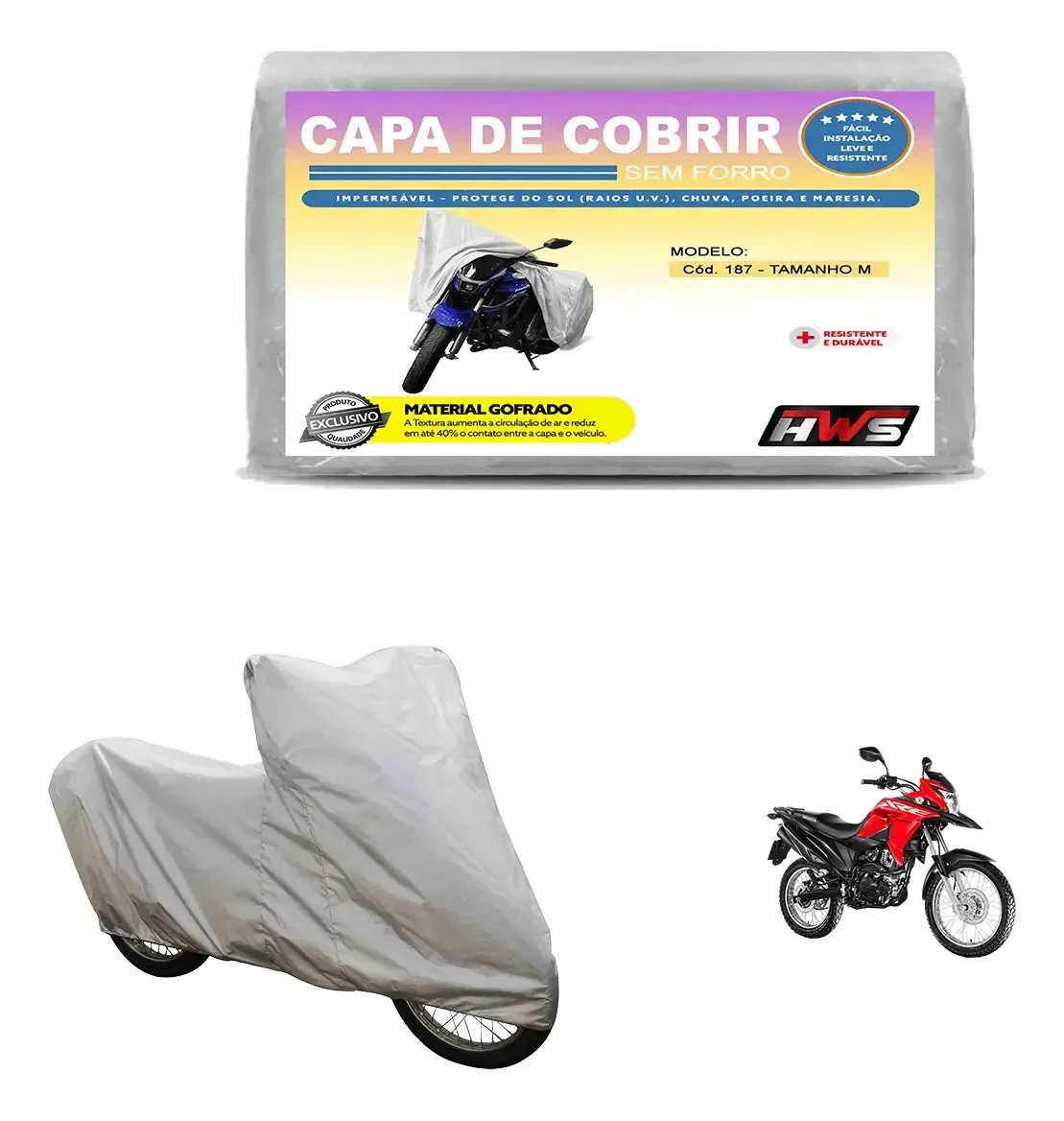 Capa Cobrir Honda Xre 190 Impermeável Prata Sol Chuva Uv Prateado
