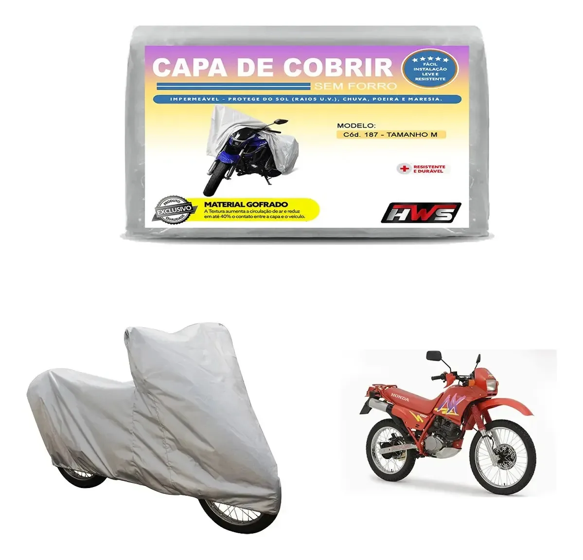 Capa Cobrir Honda Nx 150 Impermeável Prata Sol Chuva Anti Uv Prateado