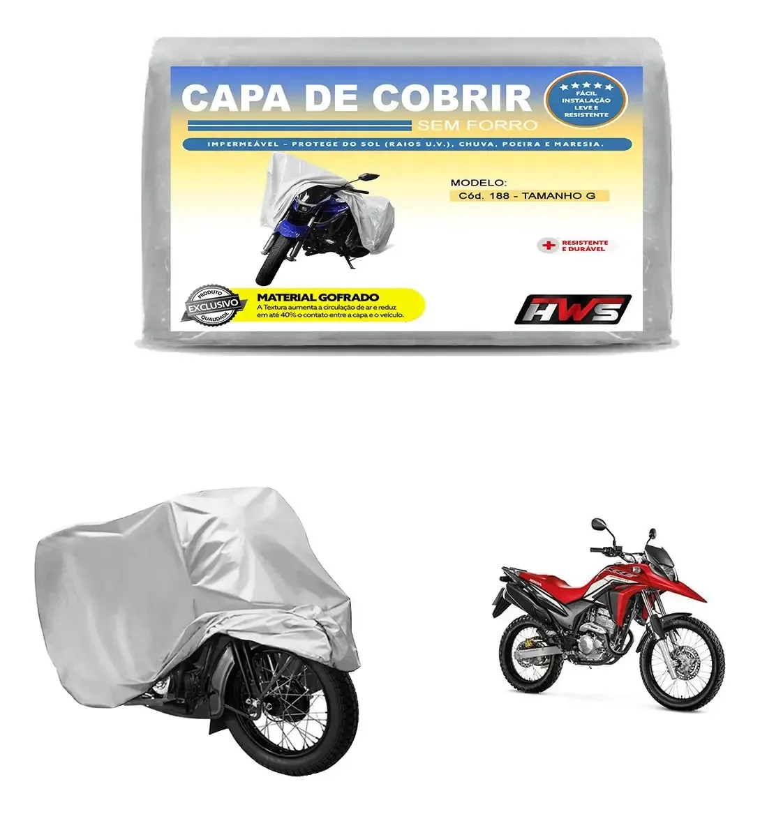 Capa Cobrir Honda Xre 300 Impermeável Pr Sol Chuva Anti Uv Prateado