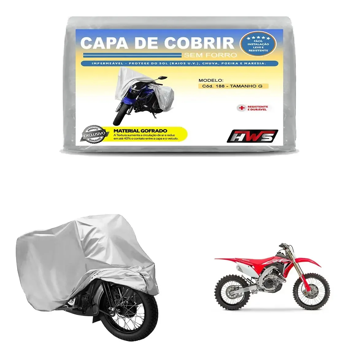 Capa Cobrir Honda Crf 450rx Impermeável Pr Sol Chuva Anti Uv Prateado