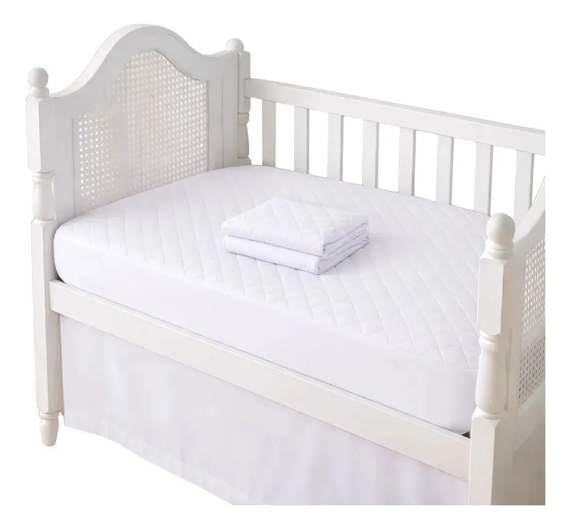 Kit 2 Protetores Colchão Impermeável Berço Matelado Macio Branco Matelado Berço