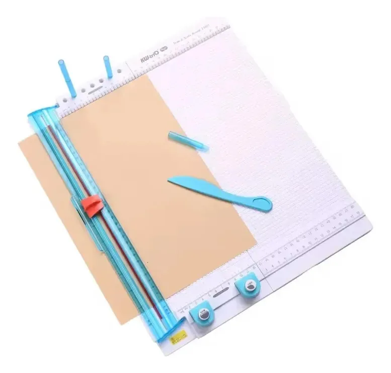 Base de Vinco e Corte Guilhotina Multifuncional 7 em 1 para Papel e Artesanato 30x30cm Azul