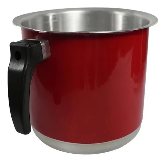 Canecão Fervedor Leiteira Vermelho De Alumínio Repuxado 16cm Vermelho