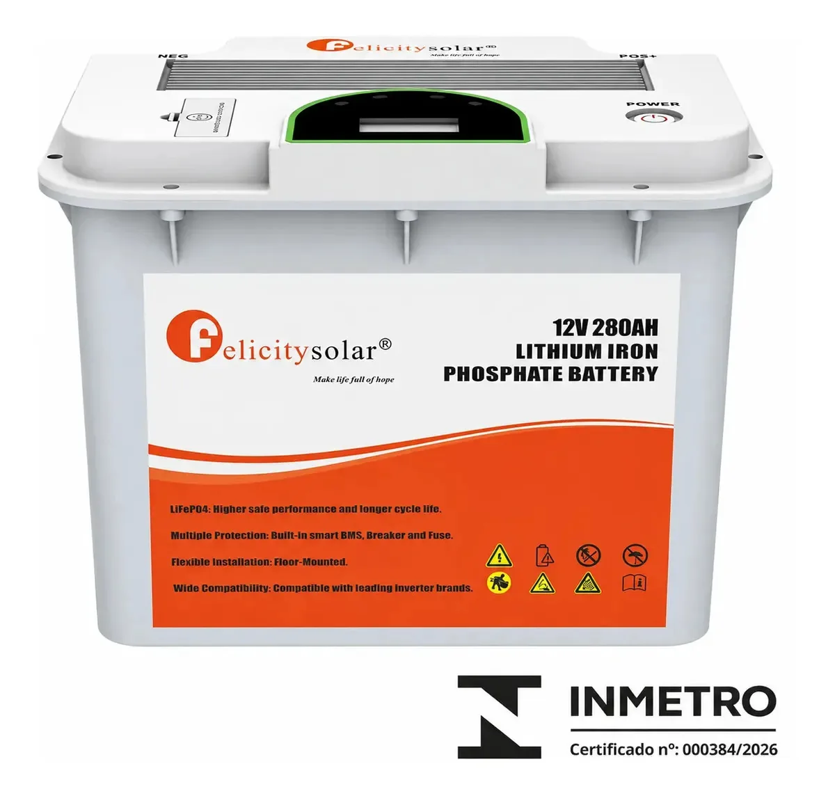Bateria Felicity Solar 12v 280ah Lifepo4 Bms 6000 Ciclos FLA12280-EU