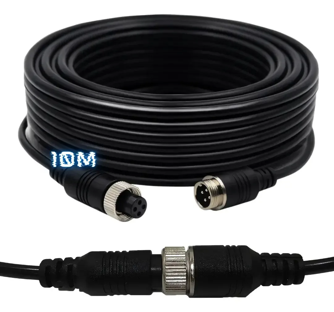 Cabo Câmera Automotiva 4 Pinos 10 Metros Aviador Aviação Mic