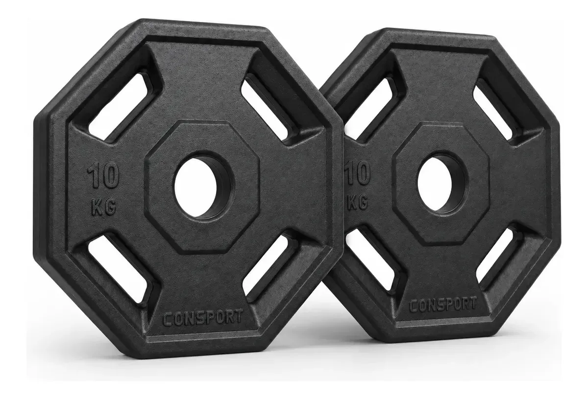 Par Anilhas 10kg Consport Revestida Em Abs Peso Academia