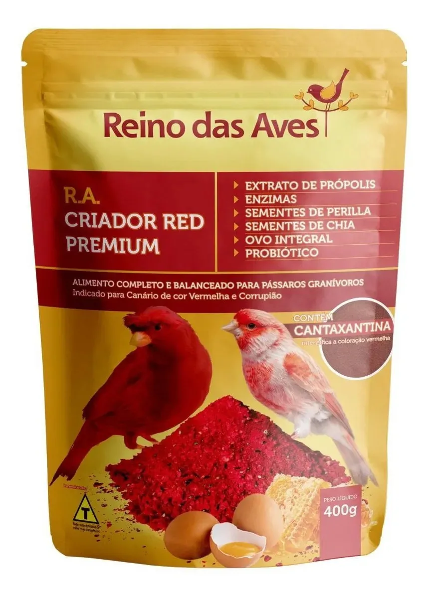 Farinhada Ra Criador Red Premium 400g Reino Das Aves