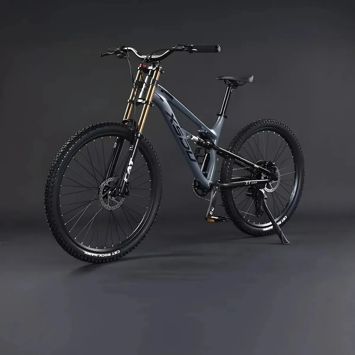 Bicicleta Para Trilha Suspensão Preparada Completa Disco Mtb Cinza Escuro Xsdu Shimano 17