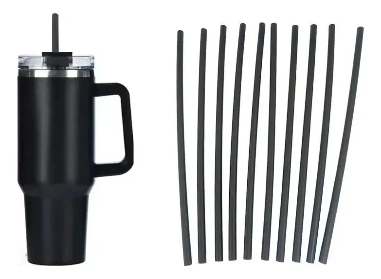 Kit 50 Canudos Plástico Rígido Reutilizável 30cm Extra Longo