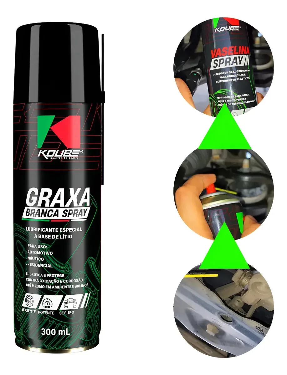 Lubrificante Spray Graxa Branca Motor Eliminação De Ruídos