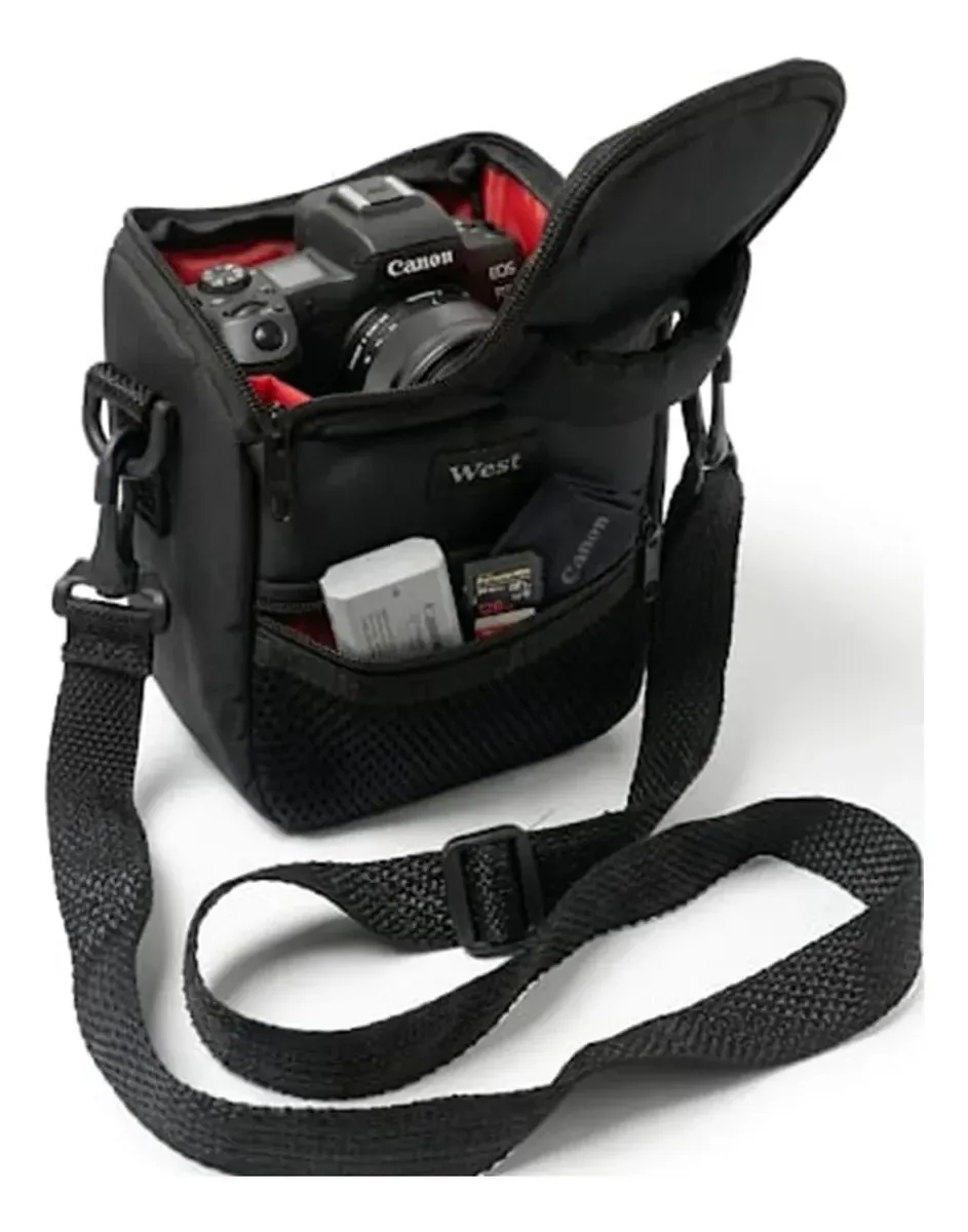 Bolsa Compacta Para Câmeras Fotográficas Canon, Sony, Nikon. Preto