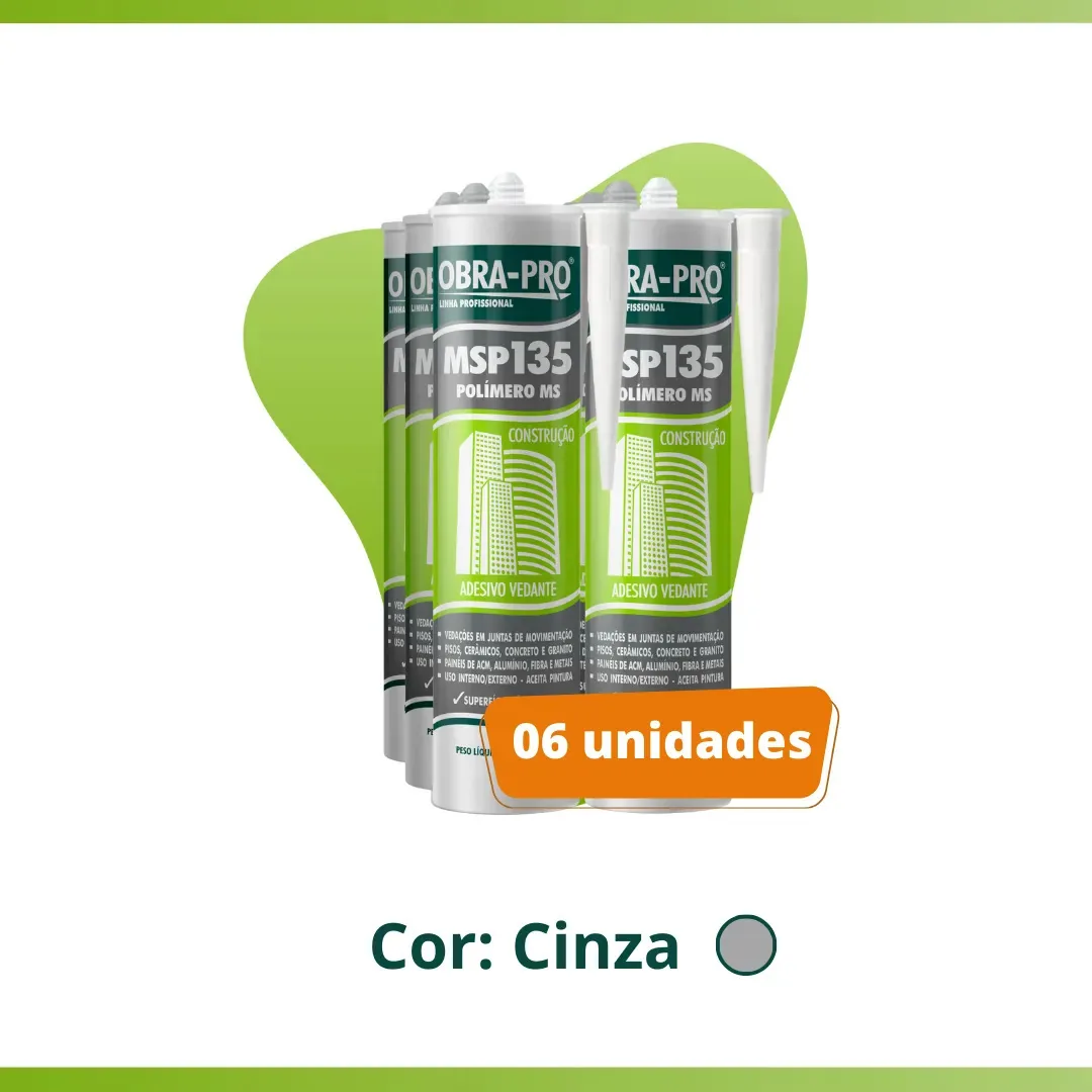 Kit 6 Selantes Obra-pro Msp135 Cinza 410g