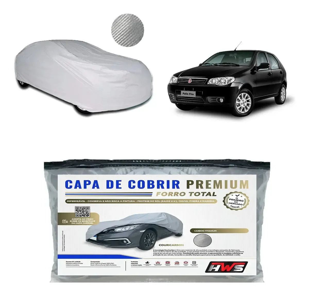 Capa Cobrir Palio Couricarbon Impermeável Forrada Sol Chuva Titanium