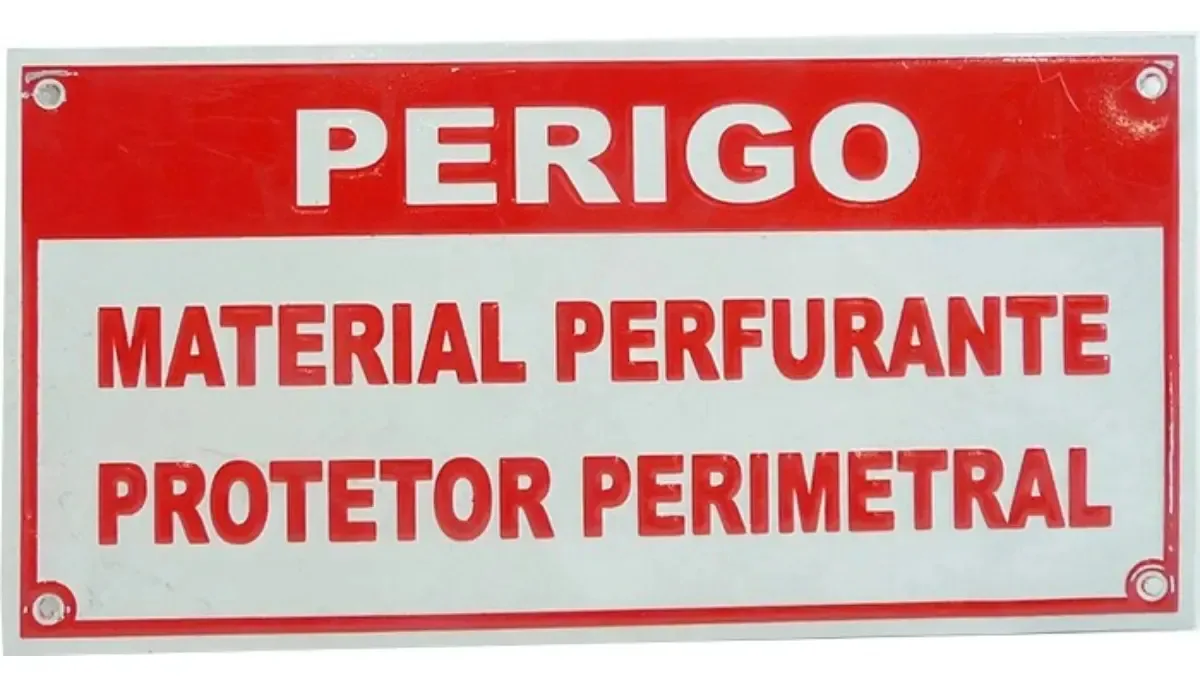 Cerca Perimetral Placa Aviso Material Perfurante Plkp