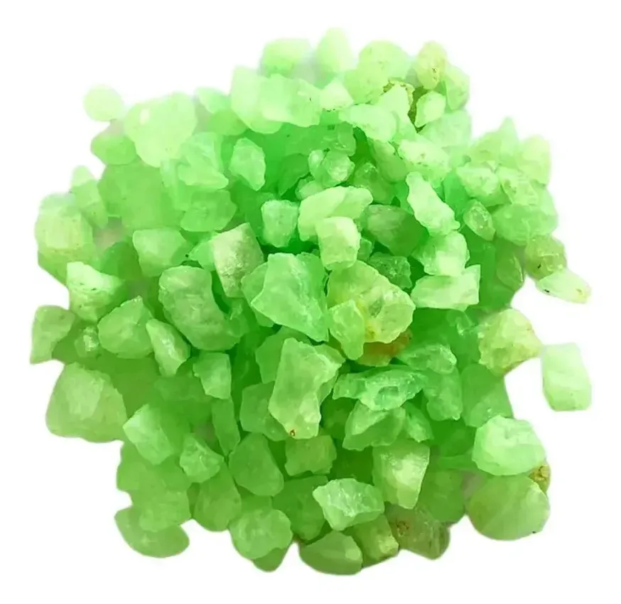 Cascalho Colorido Fluorescente Verde Claro Aqua Nobre 950grs.