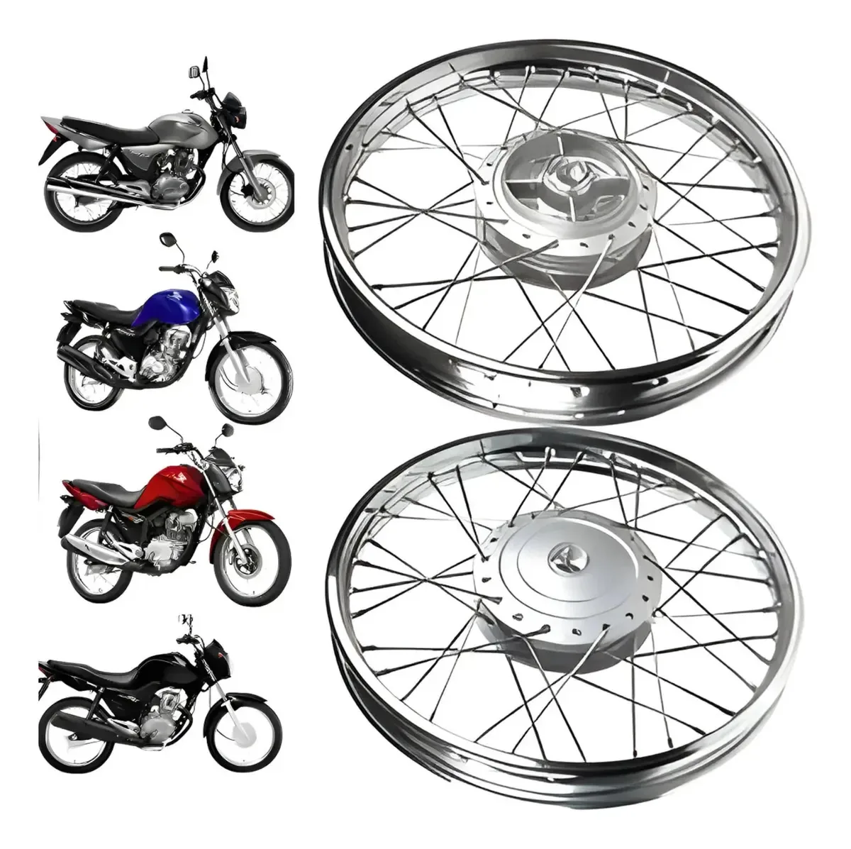 Roda Traseira Gear Titan 150 18x185 Raios 4mm Prateado