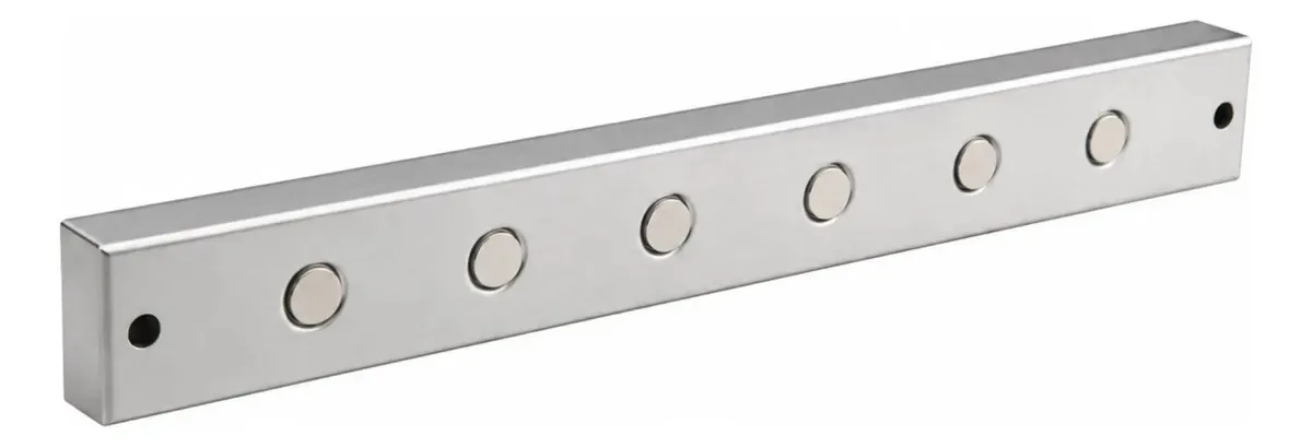Barra Magnética Inox Para Facas Utensílios Cozinha Kort Prateado
