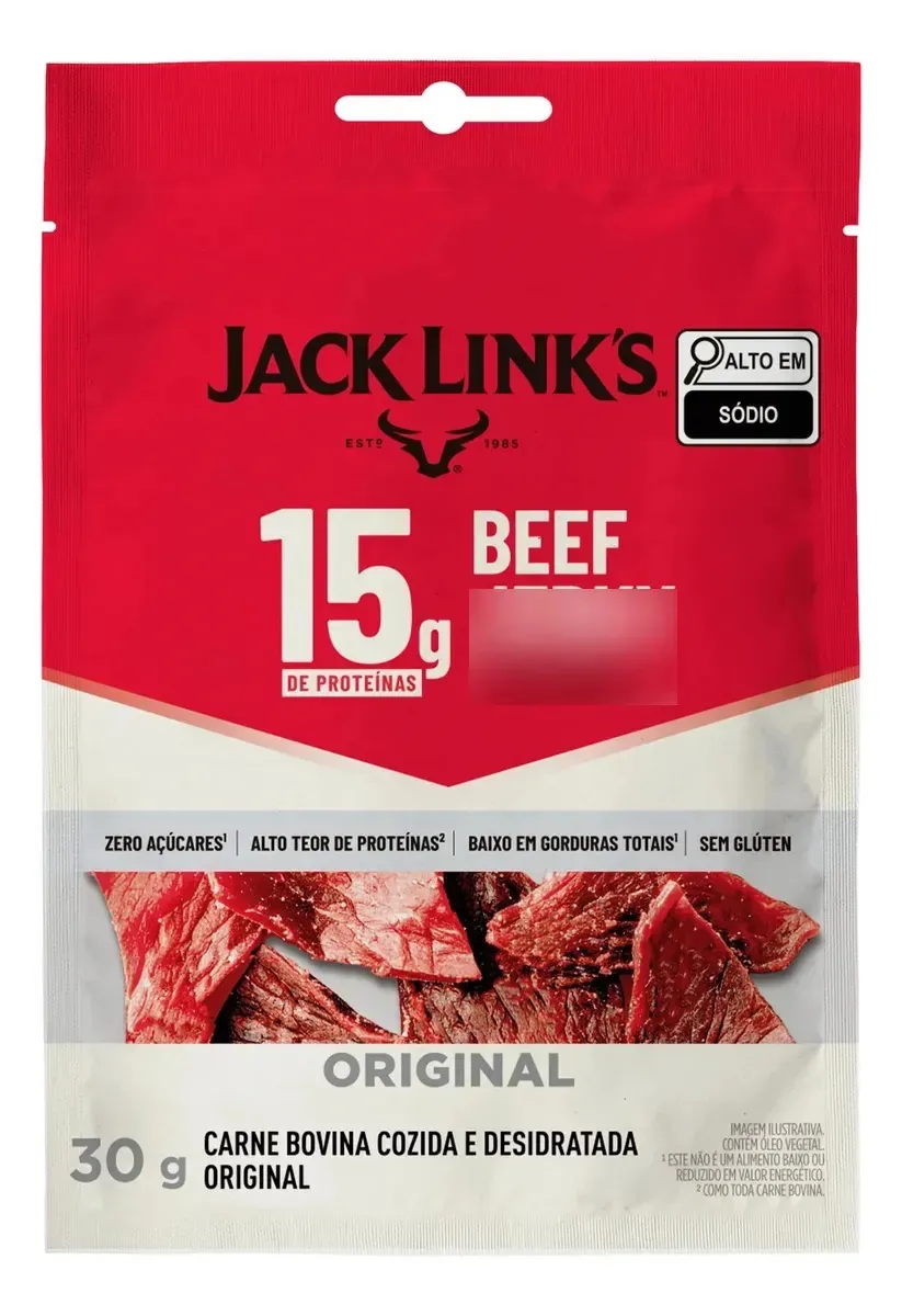 Beef Jerky Zero Açúcar E Glúten - Jack Link's - 30g [lançam
