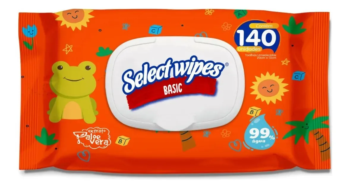 Lenços Umedecidos Select Wipes Basic Com 140 Unidades
