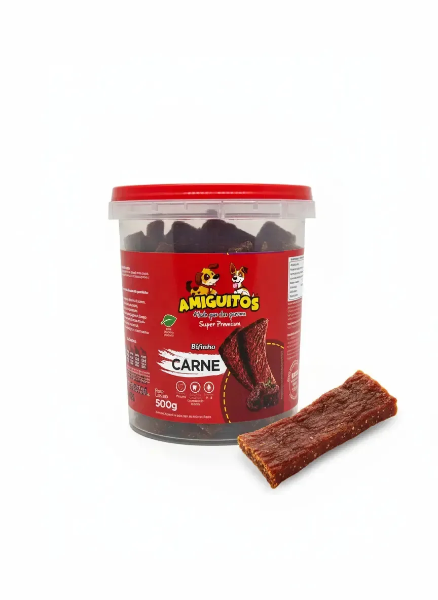 Bifinho Petisco Cães Adestramento Amiguitos Carne 500g Snack Recompensa Pet