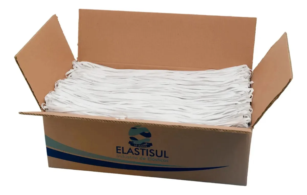 Elástico 07mm Tradicional Caixa Com 1700 Metros Liso Branco