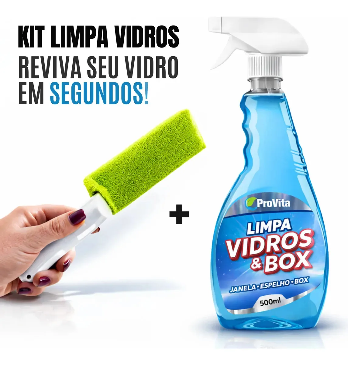 Kit Limpador Para Vidros Frestas Vãos Fendas Box Janelas