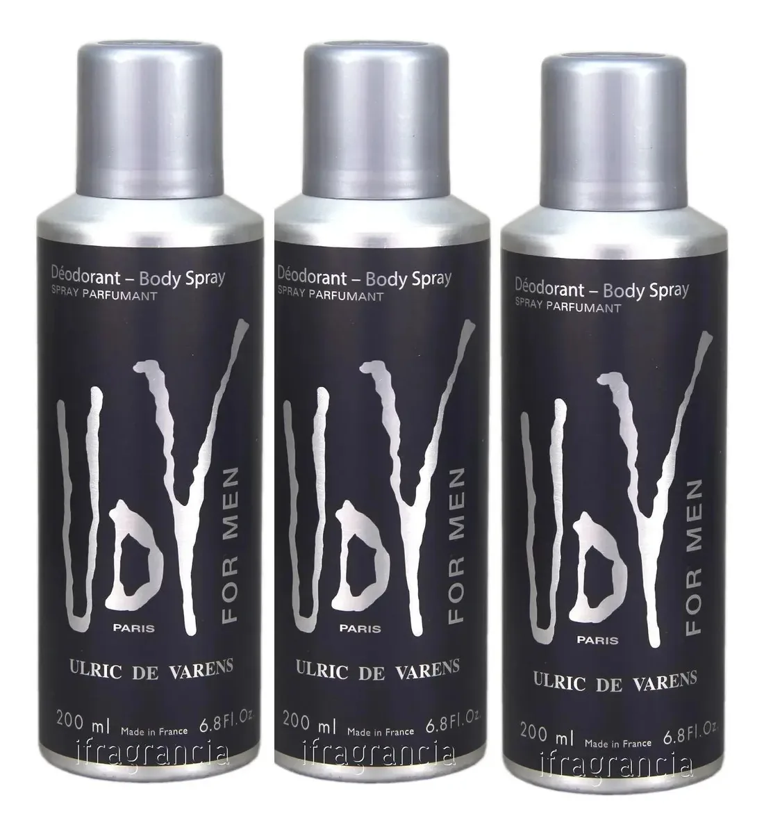 Kit 3 Desodorantes Udv For Men Masculino 200ml
