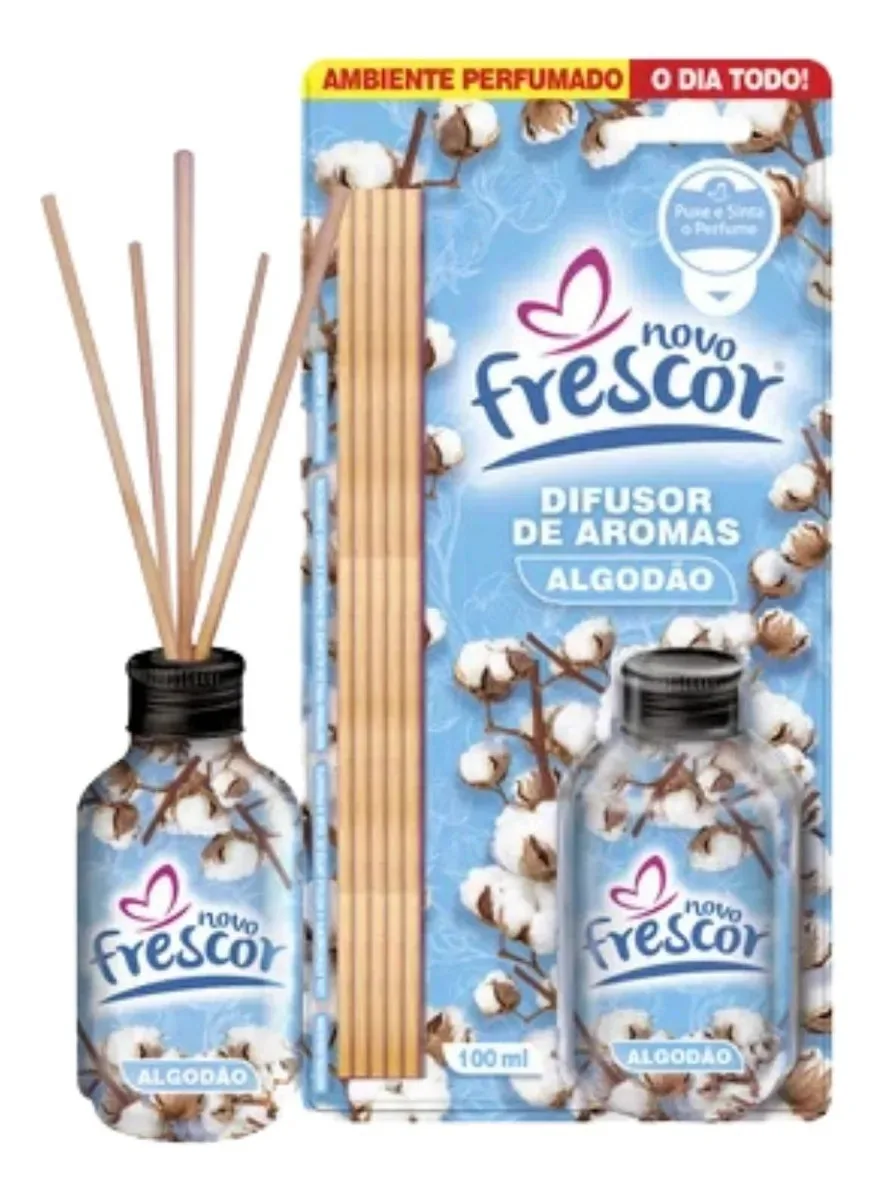 Difusor De Aromas E Ambientes Com Varetas Algodão Frescor
