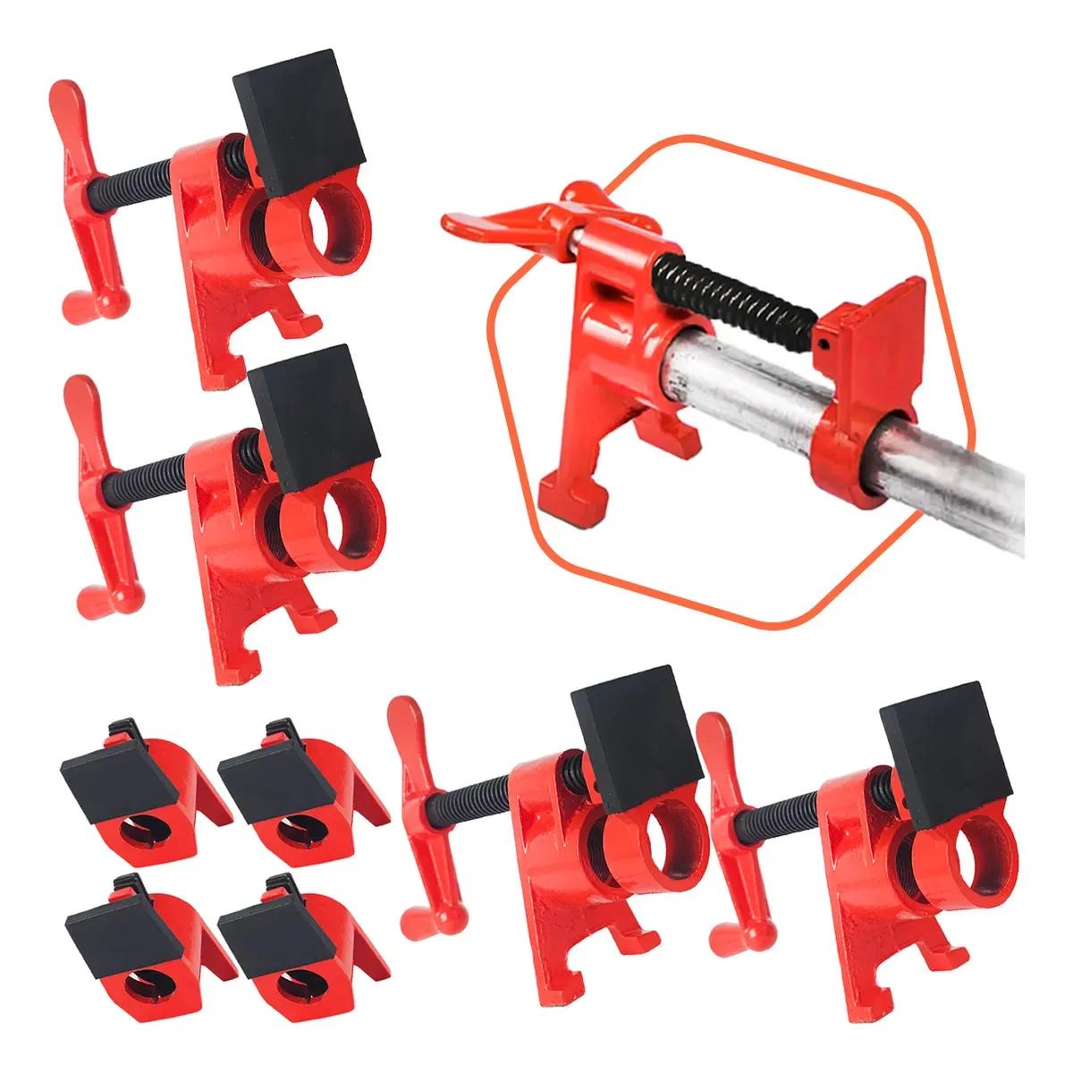Kit 4 Grampos Sargento Para Canos 3/4 Pipe Clamp Reforçado