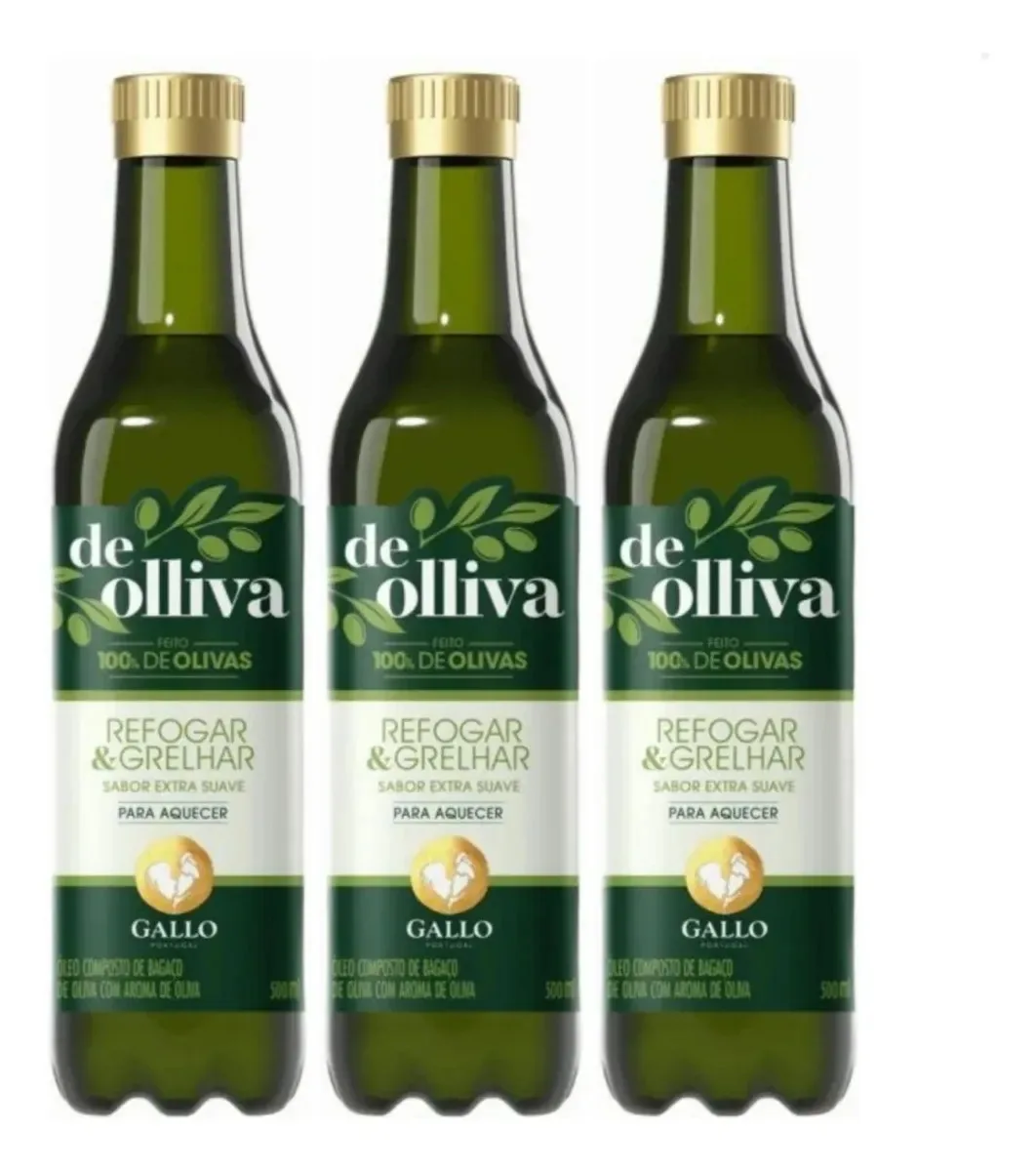 Kit 3 Óleo Composto Gallo Tipo Único Refogar E Grelhar 500ml