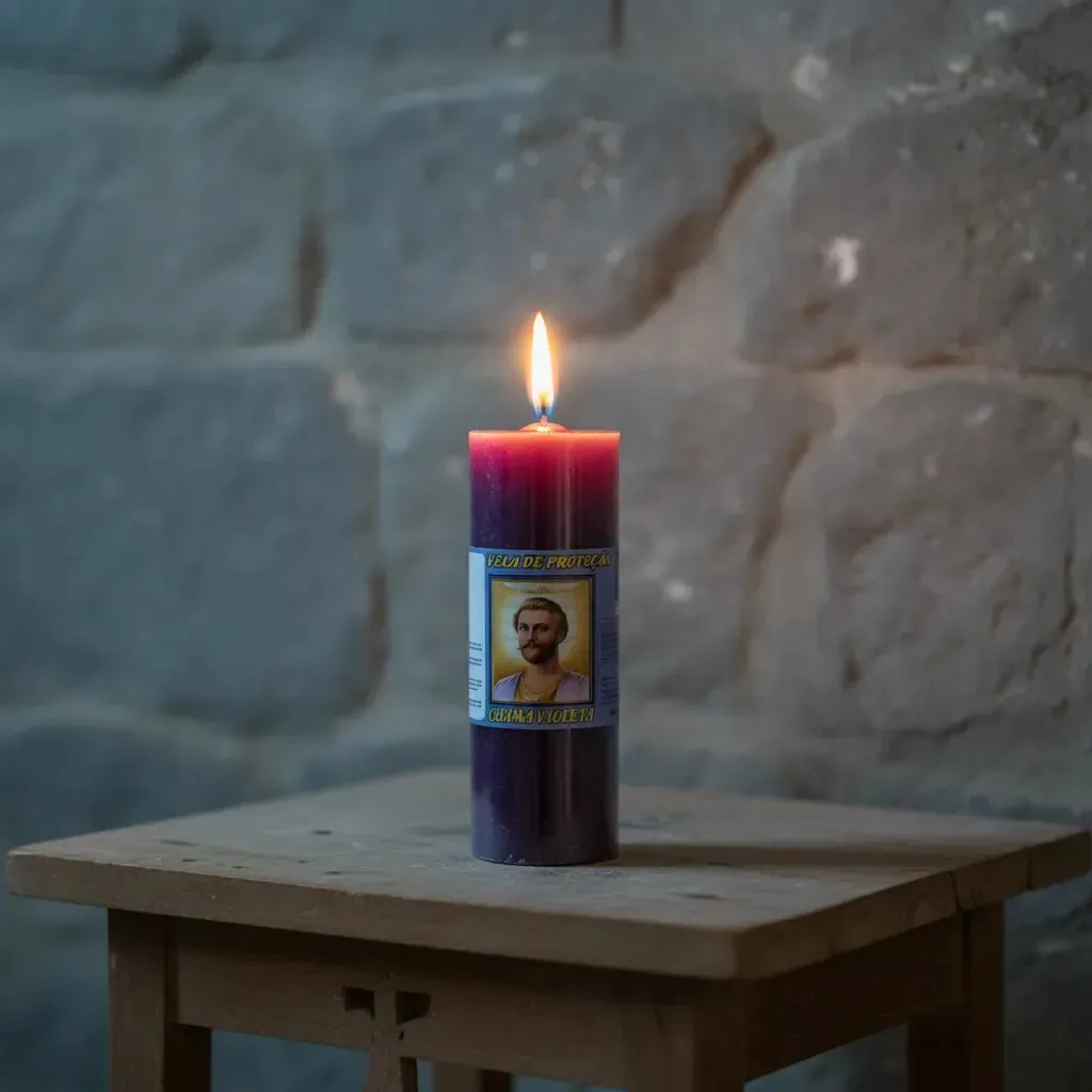 Kit 12 Velas 7 Dias 330g Saint Germain Violeta-Escuro - Arcanjo Velas