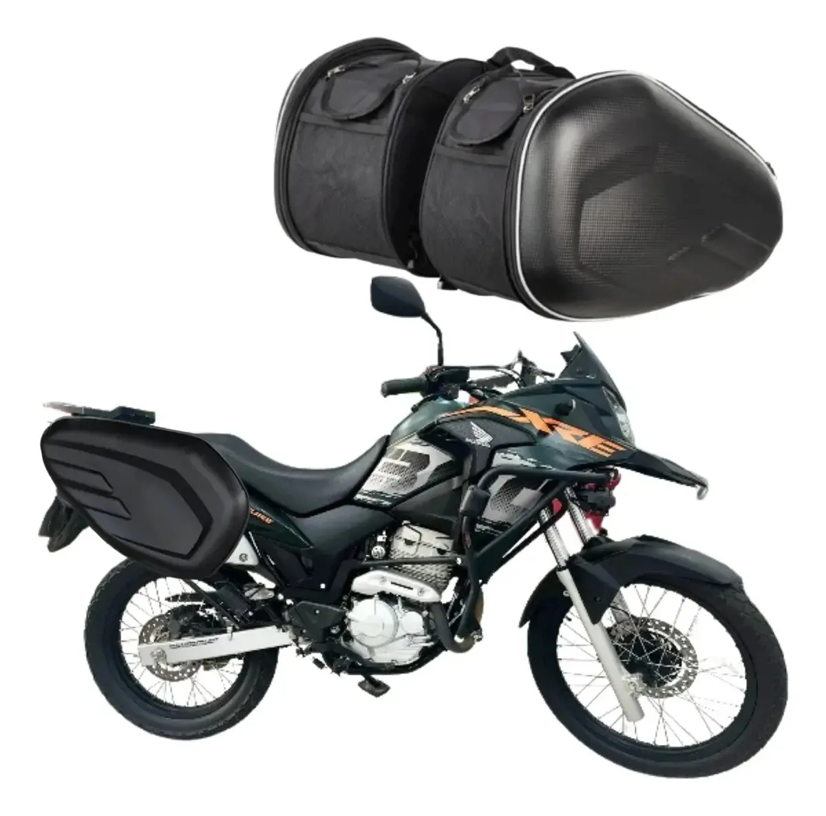 Bolsa Motos Alforge 58l Bauleto Lateral Honda Xre190 Xre300 Preto